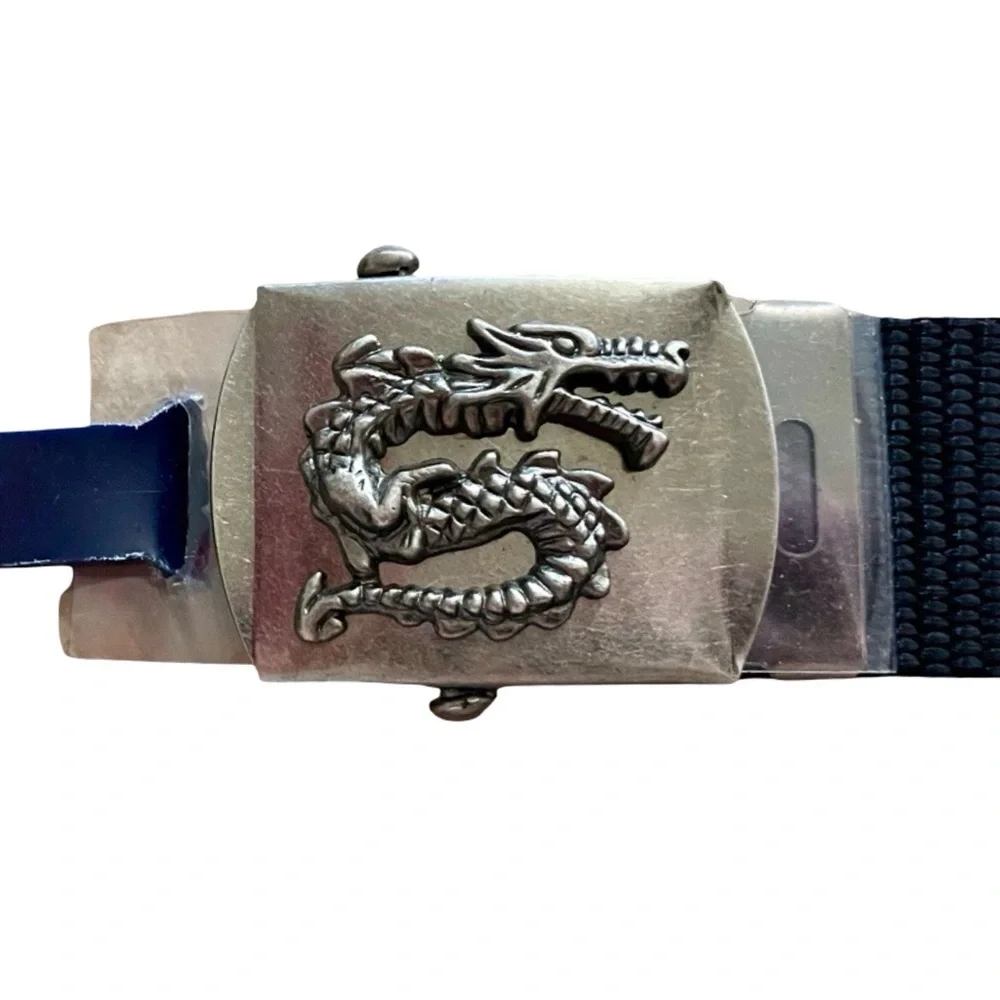 Y2K Dragon Buckle Black Boys Nylon Black | S/M | Edgy Fantasy Style